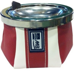 Пепельница нескользящая Marine Business Sport Red красная, нерж. сталь и исск. кожа (10254687)